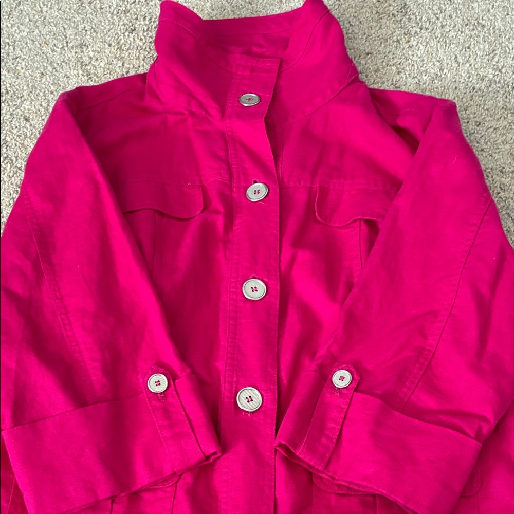 Bright Fuchsia Button-Front Jacket - image 5